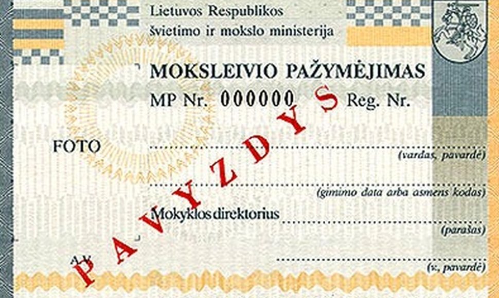 Mokinio pažymėjimas