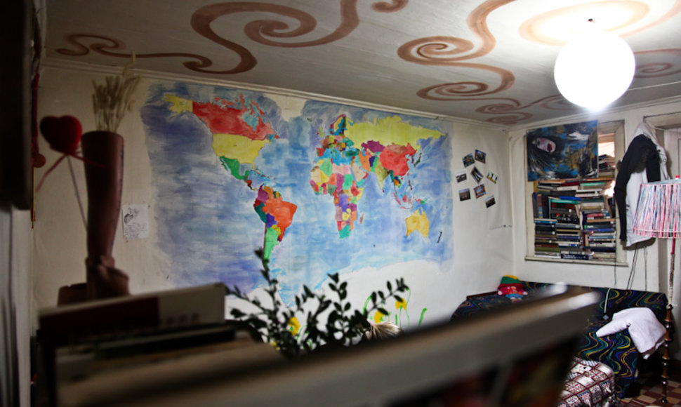 Pasauli žemėlapis Zugdidžio hostelyje