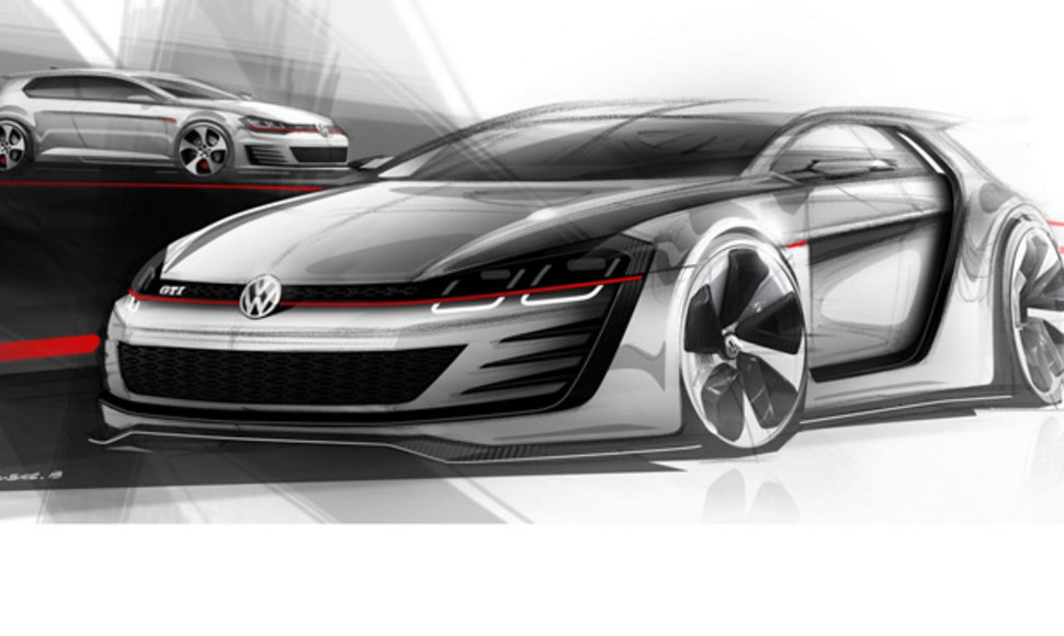 „Volkswagen Super Golf GTI Design Vision Concept“ eskizas