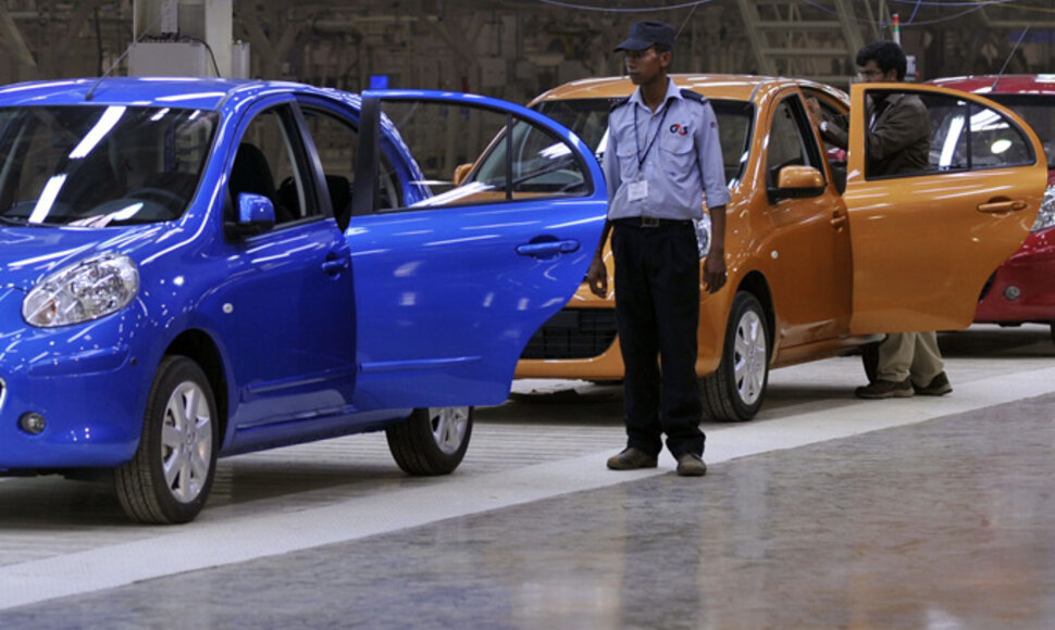 „Renault-Nissan“ surinkimo fabrikas Indijoje; „Micra“ gamybos linija