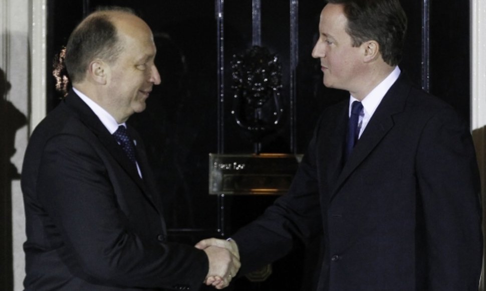 Andrius Kubilius, left, and David Cameron