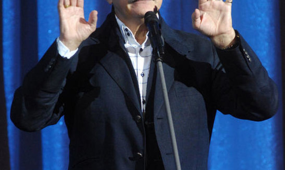 ITAR-TASS 218: MOSCOW, RUSSIA. NOVEMBER 3, 2009. Director Nikita Mikhalkov speaks during the celebrations to mark the 90th anniversary of the All-Russia State Institute of Cinematography at the State Kremlin Palace. (Photo ITAR-TASS / Valery Sharifulin)