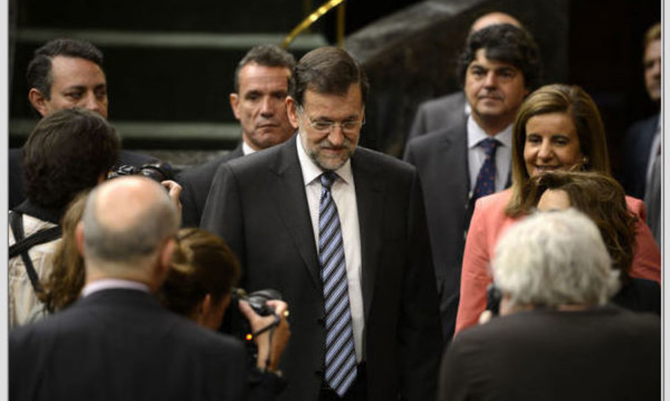 Ispanijos premjeras Mariano Roy atvyko į Ispanijos parlamentą.
