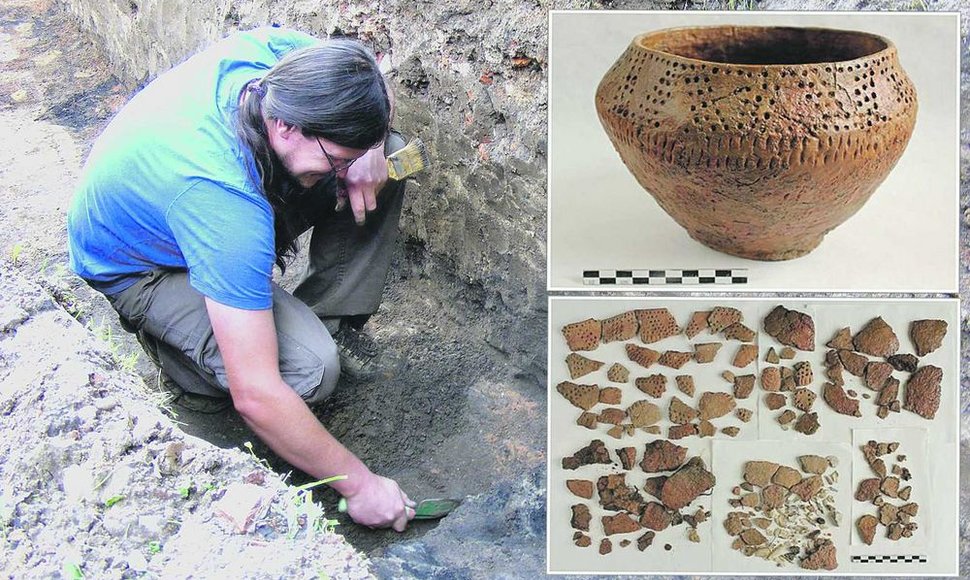 Archeologas Rytis Šiaulinskas kasinėjimų metu