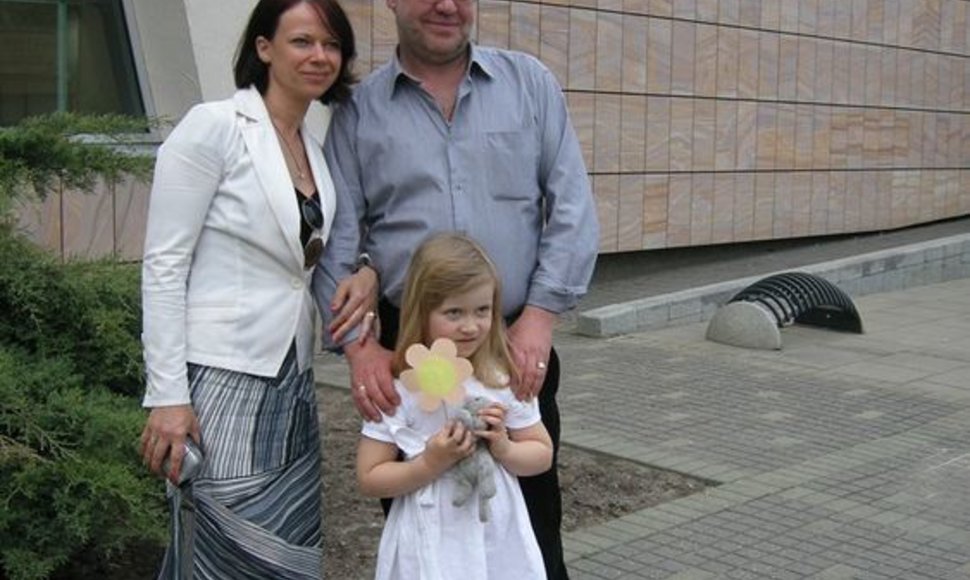 Raimondas Šilanskas su žmona Aušra ir dukra Ieva