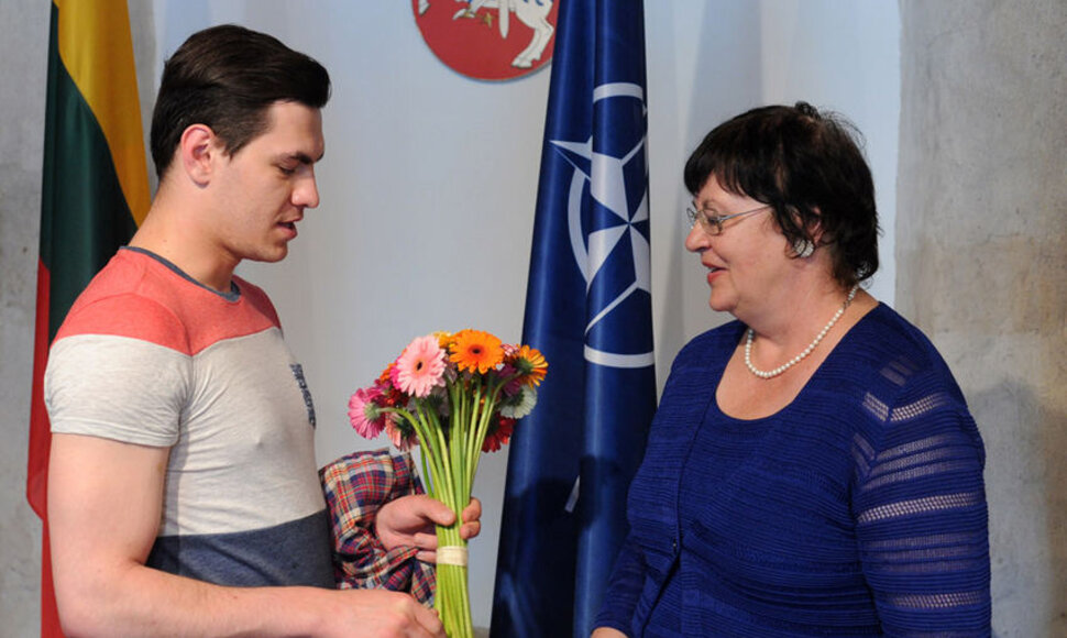 Justinas Jankevičius su mama Silva