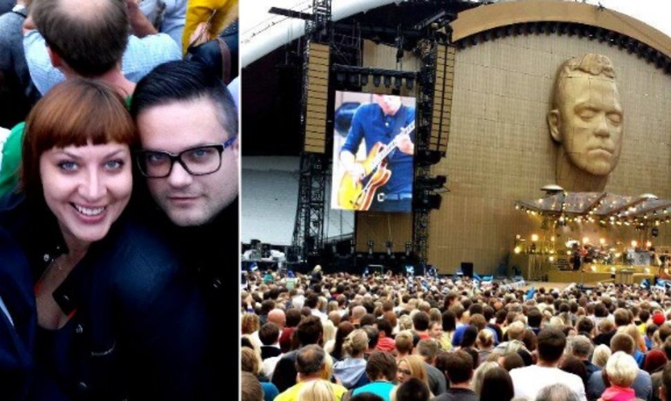 Edvardas Žičkus su bičiuliais Robbie Williamso koncerte Taline