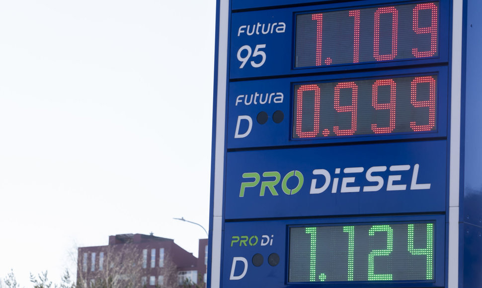 Degalų kainos balandžio 6 dieną Vilniuje