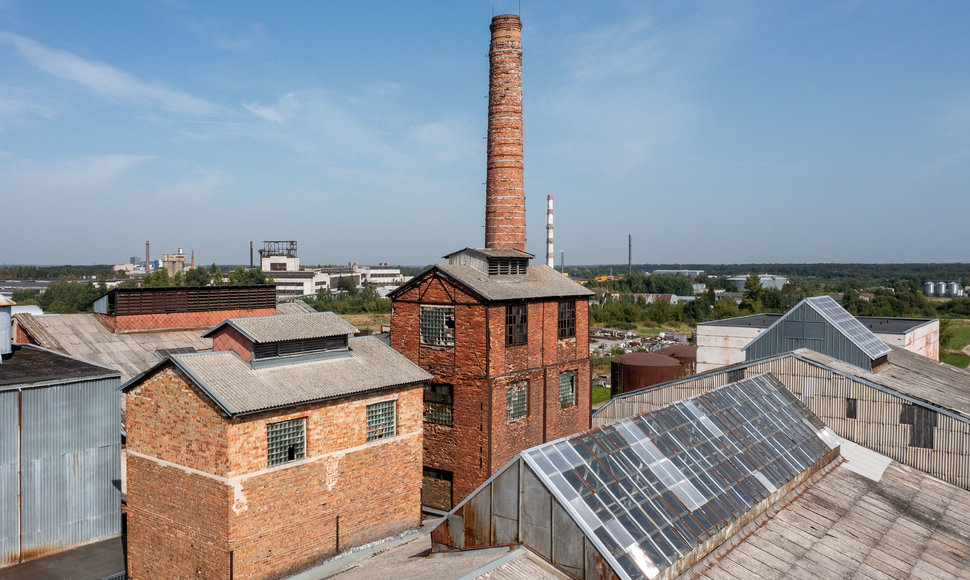 Panevėžio cukraus fabriko pastatų stogai