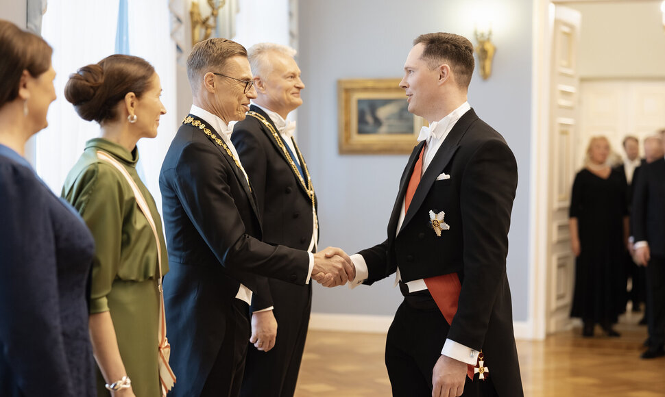 Lietuvos pirmosios poros rengiama valstybinė vakarienė Suomijos pirmosios poros garbei