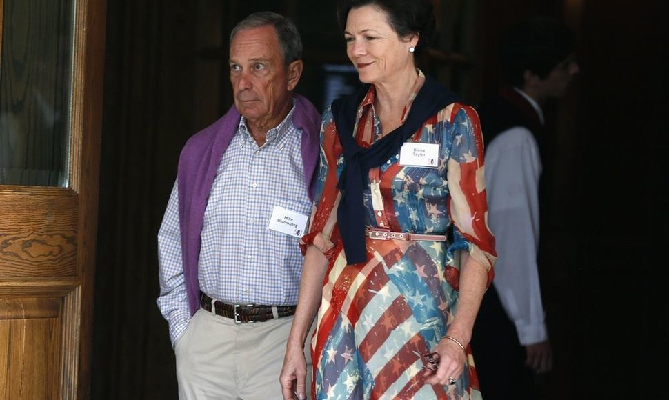 Niujorko meras ir žiniasklaidos Magnatas Michaelas Bloombergas su žmona Diana