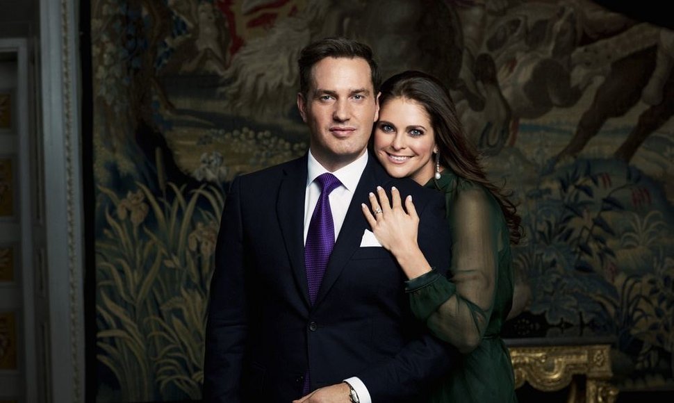 Švedijos princesė Madeleine su sužadėtiniu Christopheriu O'Neillu