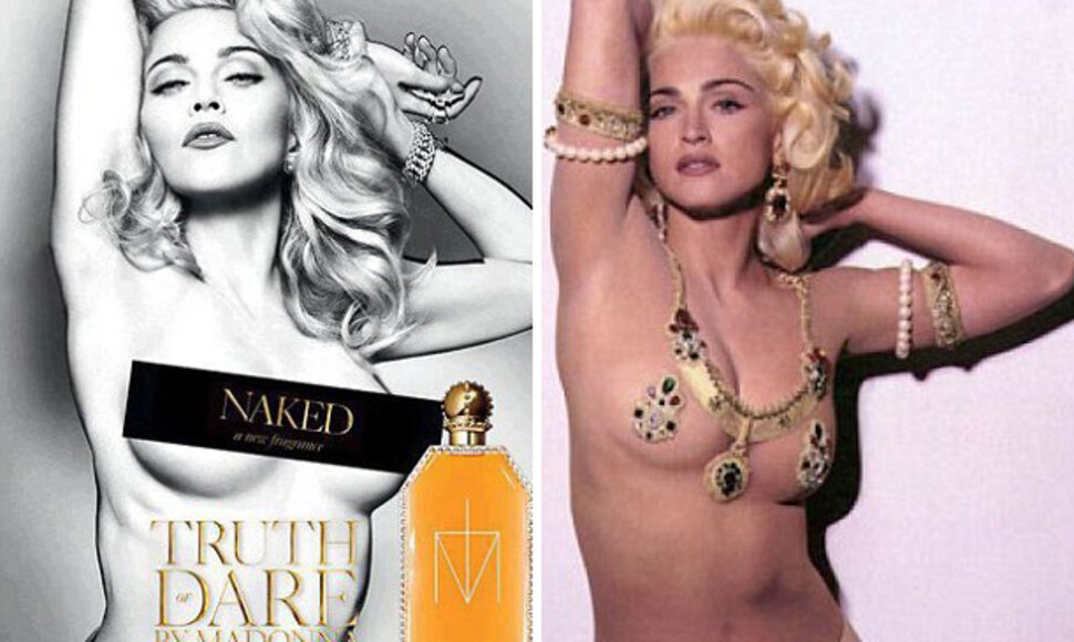 Madonna &bdquo;Truth or Dare&ldquo; kvepalų reklamoje ir knygoje &bdquo;Seksas&ldquo;
