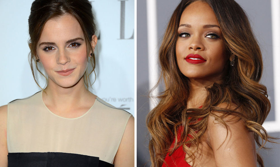 Emma Watson (kairėje) ir Rihanna