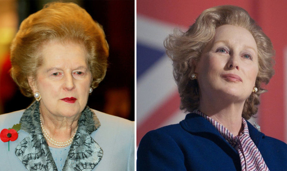 Margaret Thatcher (kairėje) ir Meryl Streep