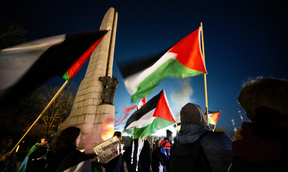 &bdquo;Poppies Palestine Action&ldquo; prie Dariaus ir Girėno stadiono
