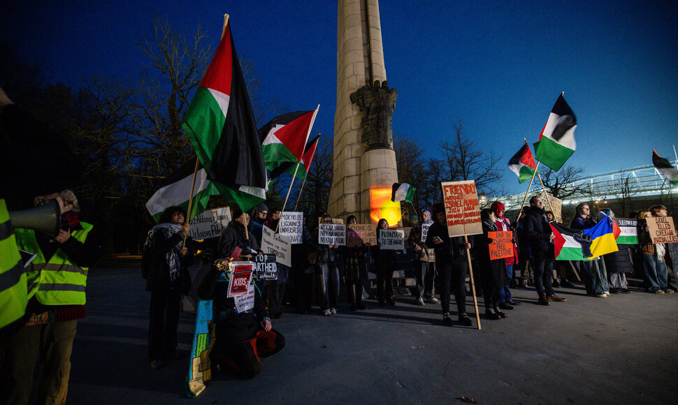 &bdquo;Poppies Palestine Action&ldquo; prie Dariaus ir Girėno stadiono