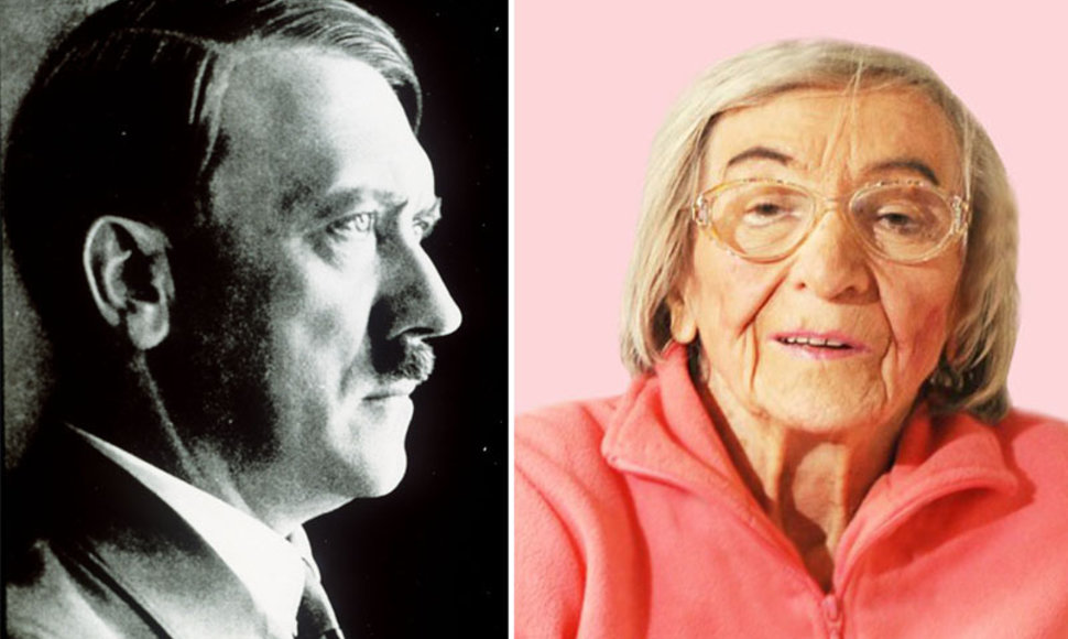 Kairėje: Hitleris, dešinėje: Margot Wölk.