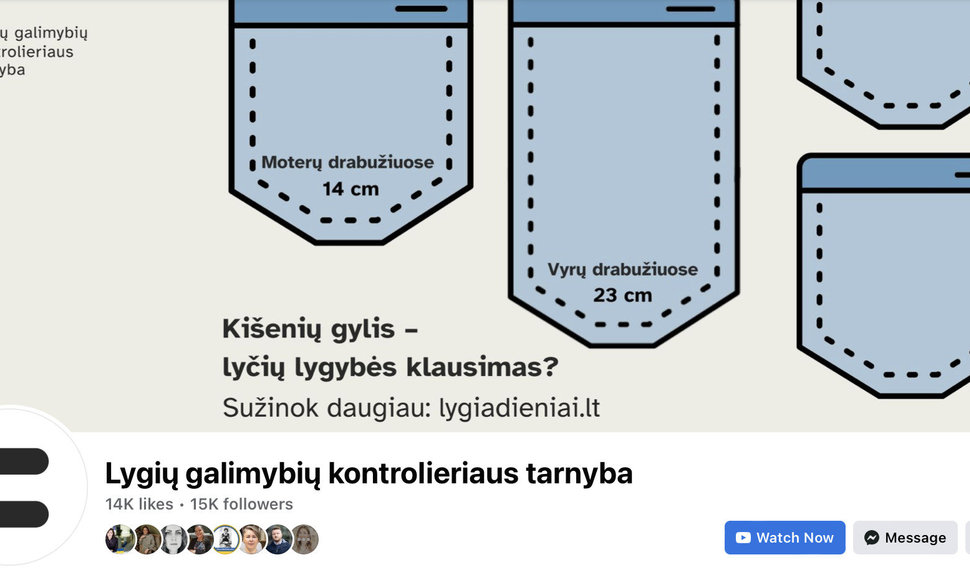 Lygių galimybių kontrolieriaus tarnyba į lyčių lygybės problemą pažvelgė iš kitos pusės