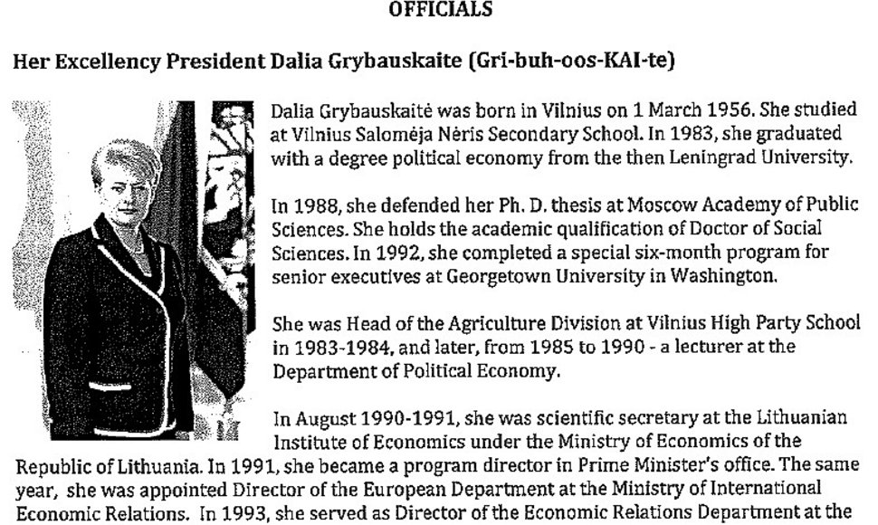 Dalios Grybauskaitės biografija