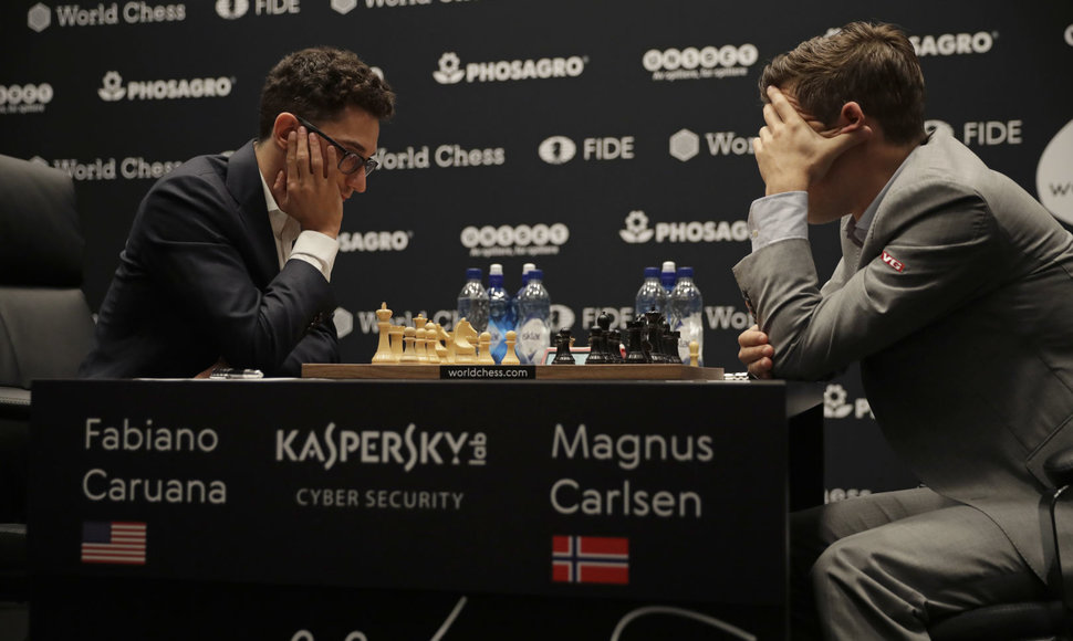 Fabiano Caruana ir Magnusas Carlsenas