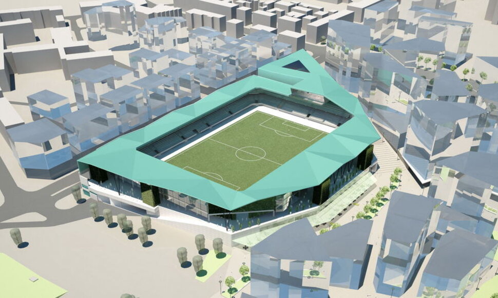 Naujo futbolo stadiono Vilniuje vizualizacijos