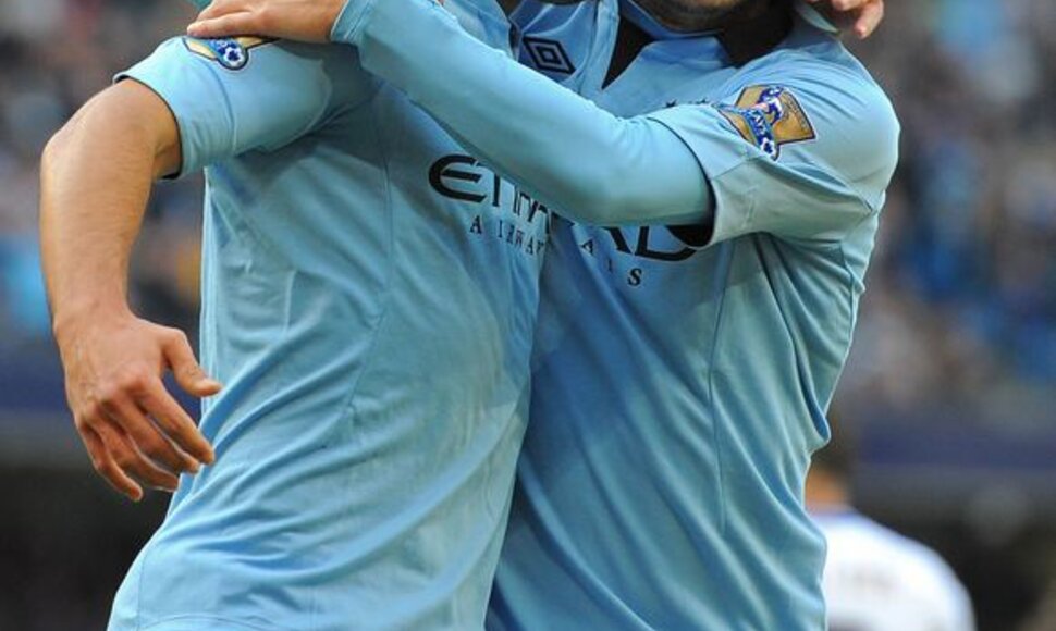 Sergio Aguero ir Davidas Silva
