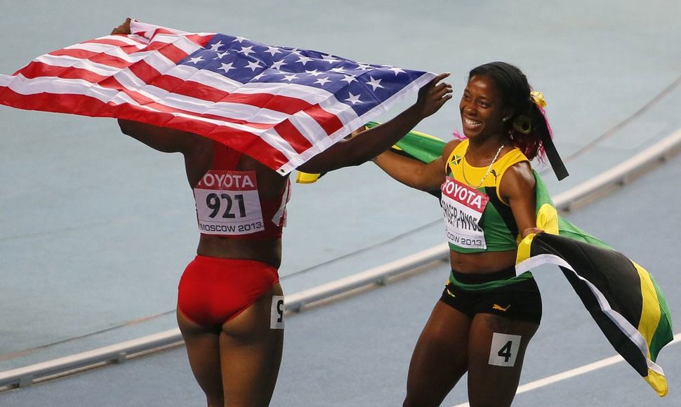 Carmelita Jeter ir Shelly-Ann Fraser-Pryce