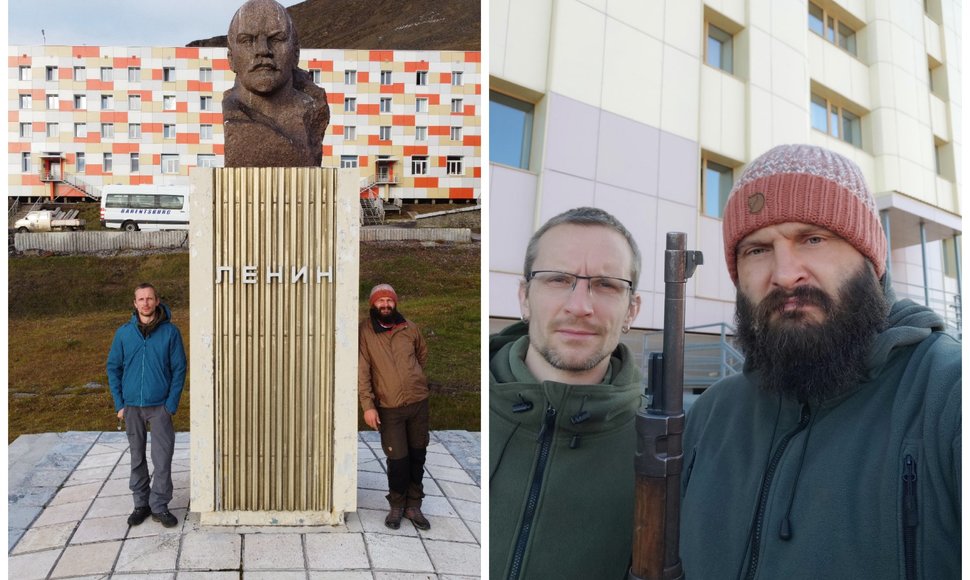 Žilvinas Adomaitis ir Konstantinas Dergunovas Svalbarde