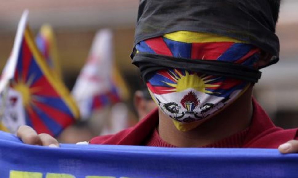 Tibetietis protestuotojas