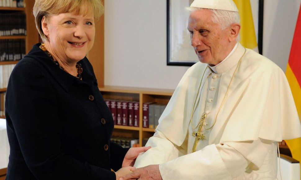 Angela Merkel ir popiežius Benediktas XVI