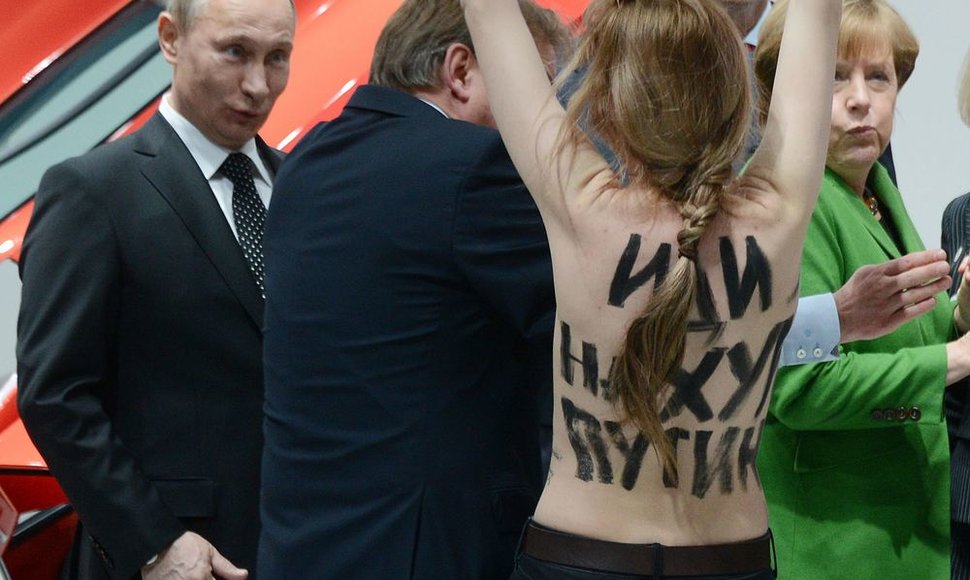 Vladimiras Putinas ir FEMEN aktyvistė