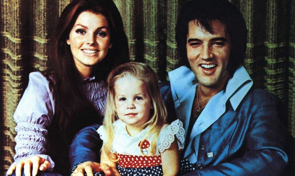 Elvis ir Priscilla Presley su dukra Lisa Marie