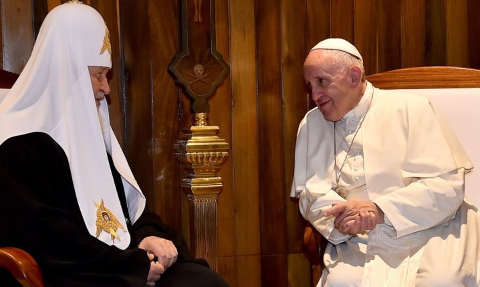 Popiežius Pranciškus ir Rusijos Ortodoksų Bažnyčios patriarchas Kirilas