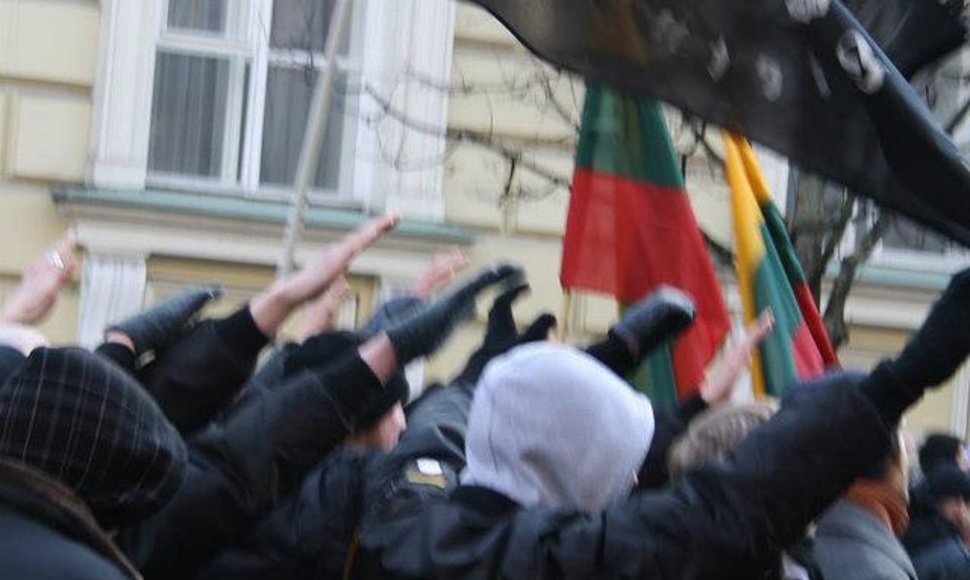 2013 m. Kovo 11–oji Lietuvos Nepriklausomybės atkūrimo diena Vilniaus Gedimino prospekte. Šaltinis – antifa.lt