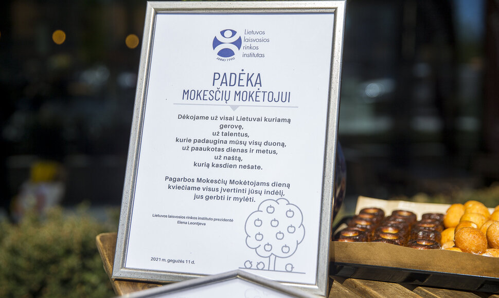 Lietuvos laisvosios rinkos institutas sveikino ir padėkojo mokesčių mokėtojams