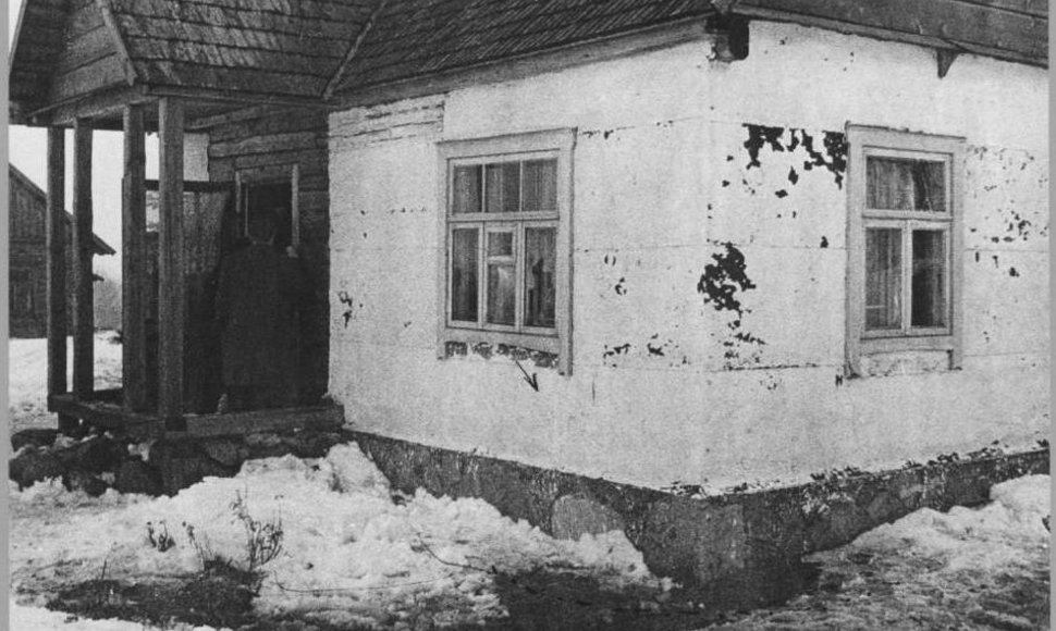 Namas Papiškių vienkiemyje, kuriame žuvo Antanas Kraujelis, 1965 m.