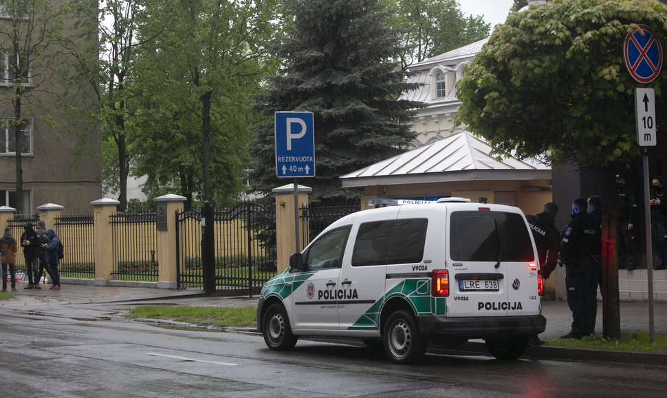 Protestas prie Baltarusijos ambasados Vilniuje