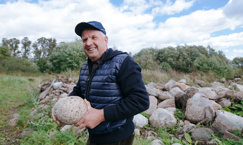 Ūkininko Gediminas Ališausko sodyboje lauko akmenys virsta puošmena