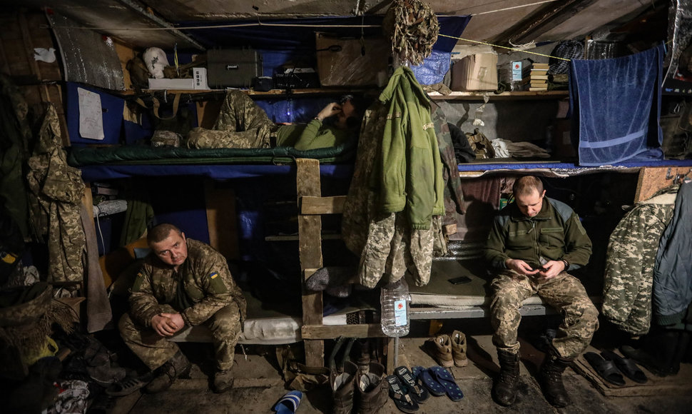 Ukrainos karių gyvenimas priešakinėse fronto linijose 