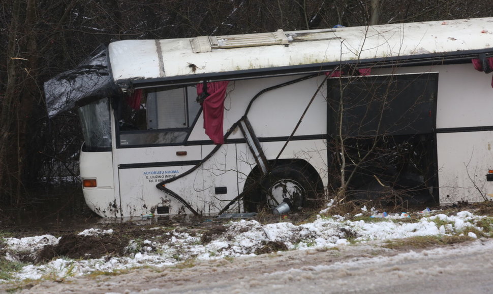 Autobuso avarija šalia Deltuvos