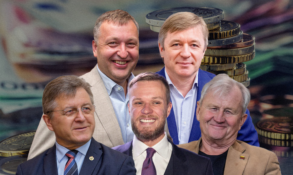 Naujojo seimo turtingiausi nariai: Ramūnas Karbauskis, Antanas Guoga, Gabrielius Landsbergis, Kęstutis Glaveckas, Valdemaras Valkiūnas