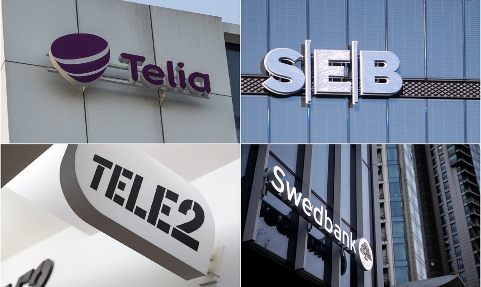 „Tele2“, „Telia“, „Swedbank“ ir  SEB