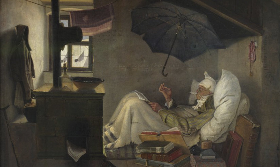 „Neturtingas poetas“ Carlo Spitzwego (1839) paveikslas