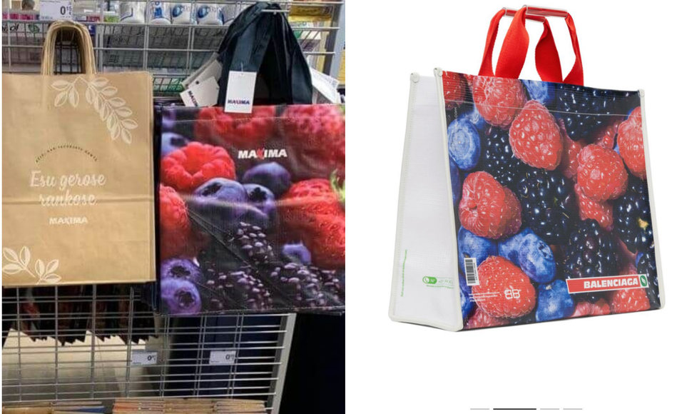 „Maxima“ maišas ir „Balenciaga“ rankinė