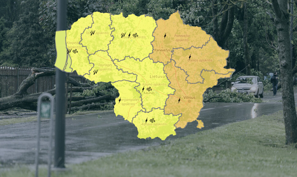 Dalyje Lietuvos – oranžinis perspėjimas