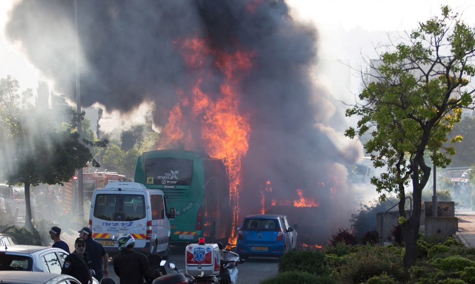 Susprogdintas autobusas Jeruzalėje
