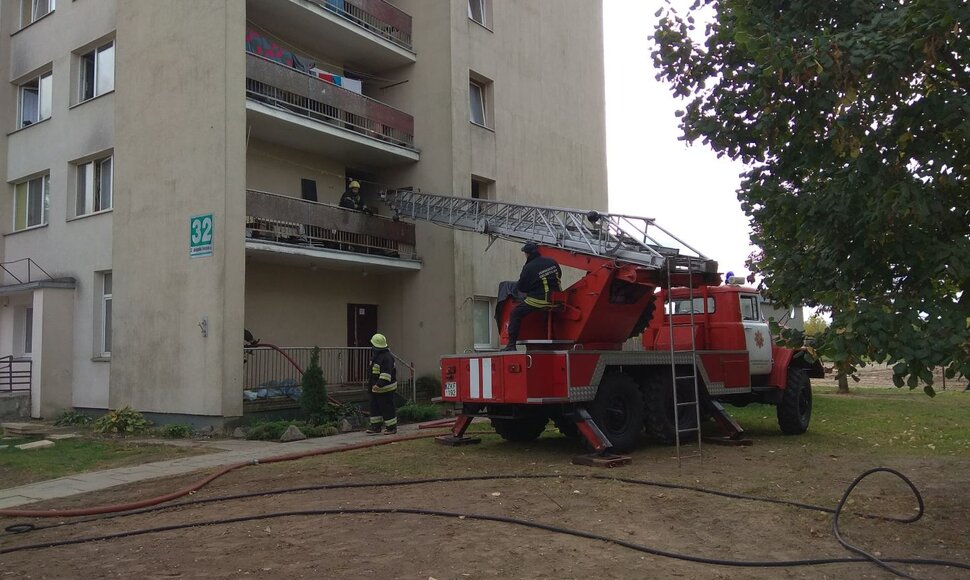 Daugiabučio gaisras Kėdainiuose
