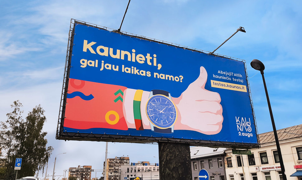 Kauno miesto savivaldybės kampanijos plakatas