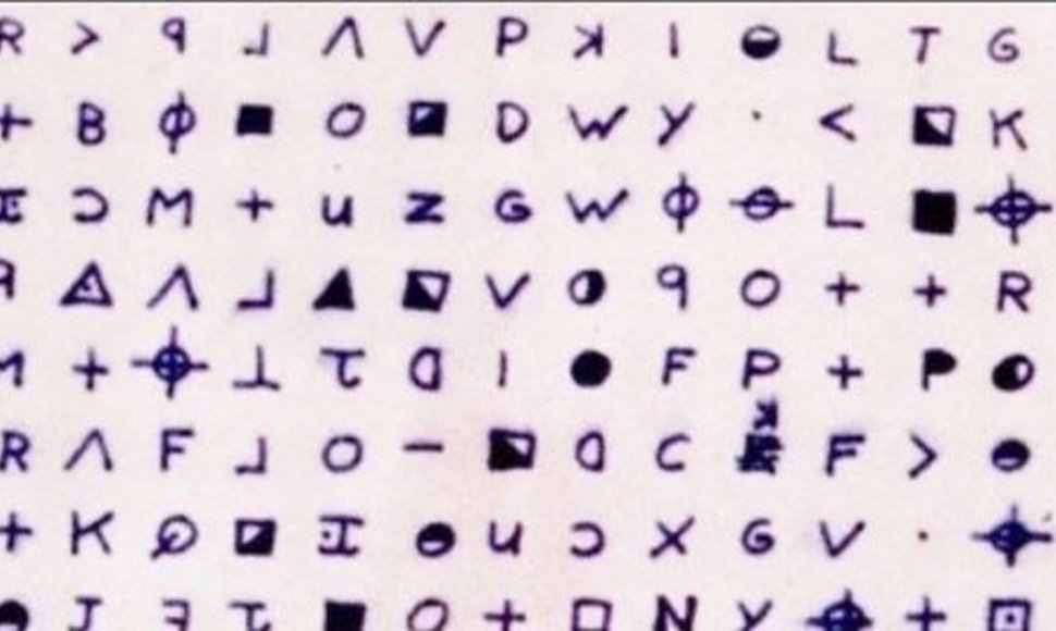 Zodiako žudiko atsiųsto užšifruoto laiško dalis
